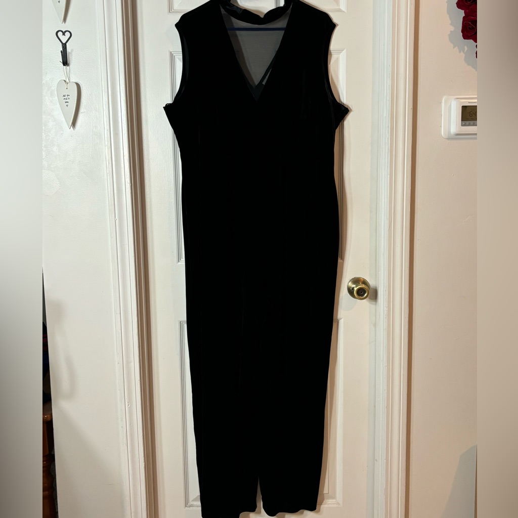 Black Velvet Jumpsuit, Size 24w
